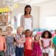 Teacher with her students